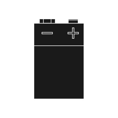 9v battery vector icon solid black illustration and power alkaline energy isolated white. Technology electricity and electric object. Supply voltage symbol electronic and electrical accumulatorのイラスト素材