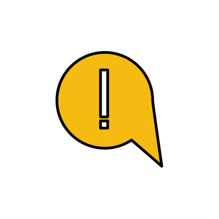 Attention token icon symbol vector web illustration business mark exclamation digital information caution. Shape attention token hazard important error problem badge isolated white exclaimのイラスト素材