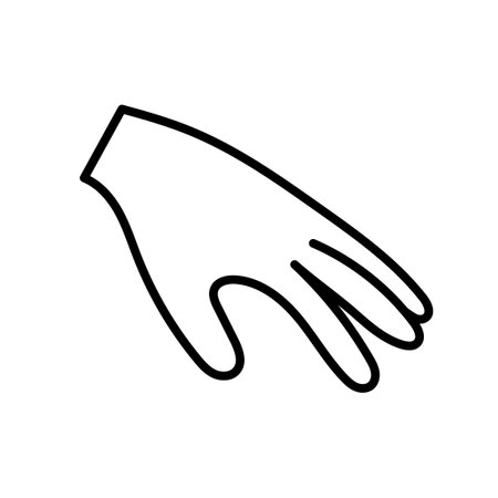 Human hand vector person icon illustration isolated white. Thumb human hand silhouette signature concept arm group. Drawing male cartoon body part icon anatomy gesturing healthcare artのイラスト素材