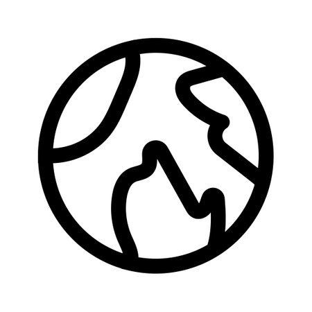 Earth icon line isolated on white background. Black flat thin icon on modern outline style. Linear symbol and editable stroke. Simple and pixel perfect stroke vector illustration.のイラスト素材