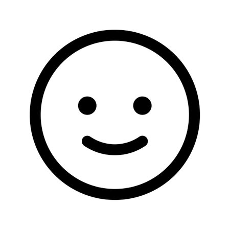 Happy face icon line isolated on white background. Black flat thin icon on modern outline style. Linear symbol and editable stroke. Simple and pixel perfect stroke vector illustration.のイラスト素材