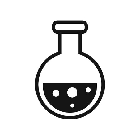 Chemistry line icon isolated on white background. Black flat thin icon on modern outline style. Linear symbol and editable stroke. Simple and pixel perfect stroke vector illustration.のイラスト素材