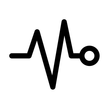Pulse icon line isolated on white background. Black flat thin icon on modern outline style. Linear symbol and editable stroke. Simple and pixel perfect stroke vector illustration.のイラスト素材