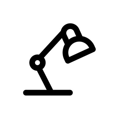 Table lamp icon line isolated on white background. Black flat thin icon on modern outline style. Linear symbol and editable stroke. Simple and pixel perfect stroke vector illustrationのイラスト素材