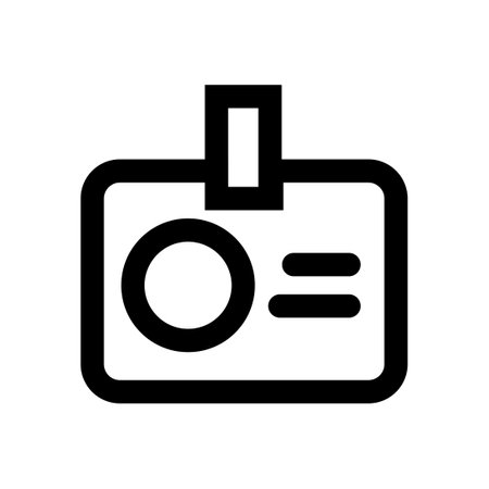 ID card icon line isolated on white background. Black flat thin icon on modern outline style. Linear symbol and editable stroke. Simple and pixel perfect stroke vector illustrationのイラスト素材