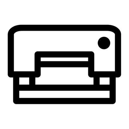 Printer icon line isolated on white background. Black flat thin icon on modern outline style. Linear symbol and editable stroke. Simple and pixel perfect stroke vector illustrationのイラスト素材