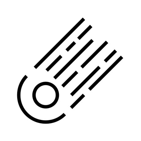 Meteor icon line isolated on white background. Black flat thin icon on modern outline style. Linear...
