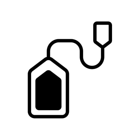 Tea bag icon line isolated on white background. Black flat thin icon on modern outline style. Linear symbol and editable stroke. Simple and pixel perfect stroke vector illustrationのイラスト素材