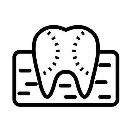 Gum anatomy icon line isolated on white background. Black flat thin icon on modern outline style. Linear symbol and editable stroke. Simple and pixel perfect stroke vector illustration.のイラスト素材