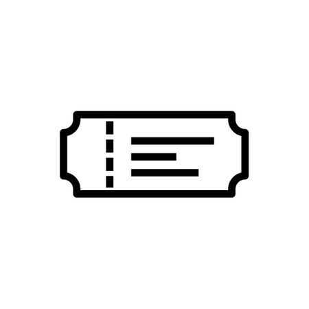 Theatre ticket icon line isolated on white background. Black flat thin icon on modern outline style. Linear symbol and editable stroke. Simple and pixel perfect stroke vector illustrationのイラスト素材