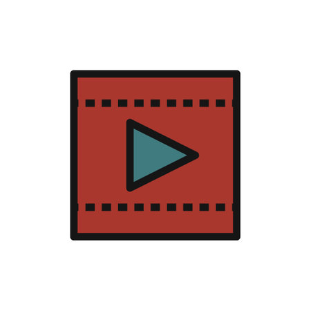 Movie line icon isolated on white background. Black flat thin icon on modern outline style. Linear symbol and editable stroke. Simple and pixel perfect stroke vector illustration.のイラスト素材