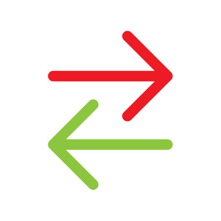 Swap horizontal arrow icon line isolated on white background. Black flat thin icon on modern outline...