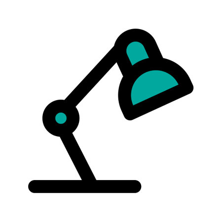 Table lamp icon line isolated on white background. Black flat thin icon on modern outline style. Linear symbol and editable stroke. Simple and pixel perfect stroke vector illustrationのイラスト素材