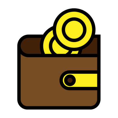 Full wallet icon line isolated on white background. Black flat thin icon on modern outline style. Linear symbol and editable stroke. Simple and pixel perfect stroke vector illustrationのイラスト素材