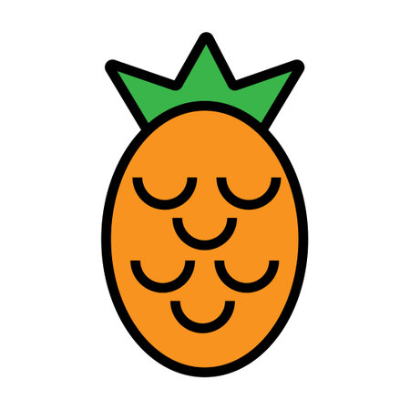 Pineapple icon line isolated on white background. Black flat thin icon on modern outline style. Linear symbol and editable stroke. Simple and pixel perfect stroke vector illustrationのイラスト素材