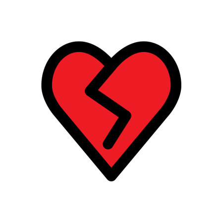 Broken heart icon line isolated on white background. Black flat thin icon on modern outline style. Linear symbol and editable stroke. Simple and pixel perfect stroke vector illustration.のイラスト素材