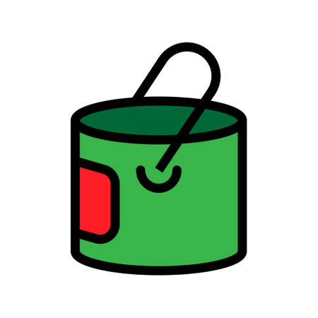 Color bucket icon line isolated on white background. Black flat thin icon on modern outline style. Linear symbol and editable stroke. Simple and pixel perfect stroke vector illustrationのイラスト素材