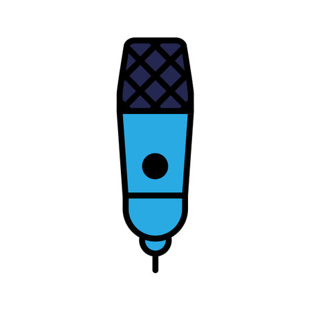 Condenser microphone line icon isolated on white background. Black flat thin icon on modern outline style. Linear symbol and editable stroke. Simple and pixel perfect stroke vector illustration.のイラスト素材