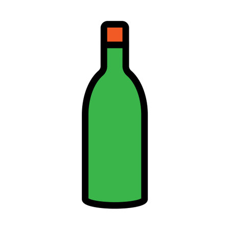 Bottle line icon isolated on white background. Black flat thin icon on modern outline style. Linear symbol and editable stroke. Simple and pixel perfect stroke vector illustration.のイラスト素材