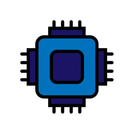 Processor line icon isolated on white background. Black flat thin icon on modern outline style. Linear symbol and editable stroke. Simple and pixel perfect stroke vector illustrationのイラスト素材