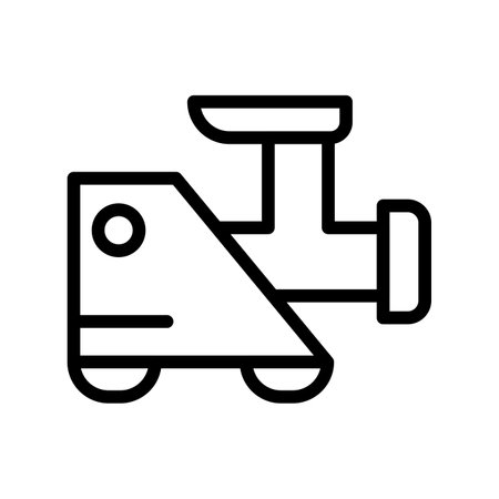 Vector black line icon kitchen meat grinder isolated on white backgroundのイラスト素材