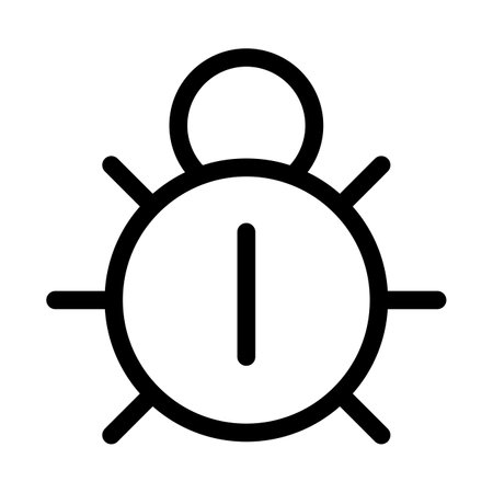Vector black line icon computer bug isolated on white backgroundのイラスト素材