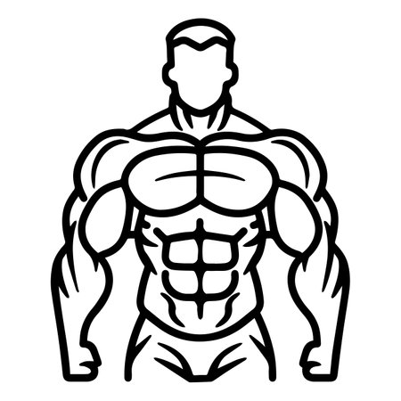 muscle icon or modern line symbol. Vector line art and icon design with bold outline. Black and white Pixel Perfect minimalistic symbol isolated white background. Silhouette simple thin signのイラスト素材