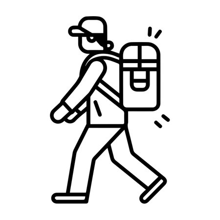 Courier icon or modern line symbol. Vector line art and icon design with bold outline. Black and white Pixel Perfect minimalistic symbol isolated white background. Silhouette simple thin signのイラスト素材