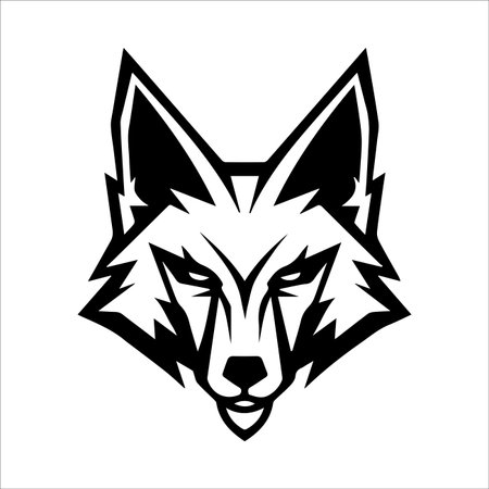 jackal icon or modern line symbol. Vector line art and icon design with bold outline. Black and white Pixel Perfect minimalistic symbol isolated white background. Silhouette simple thin signのイラスト素材