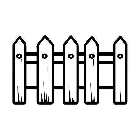 fence icon or modern line symbol. Vector line art and icon design with bold outline. Black and white Pixel Perfect minimalistic symbol isolated white background. Silhouette simple thin signのイラスト素材