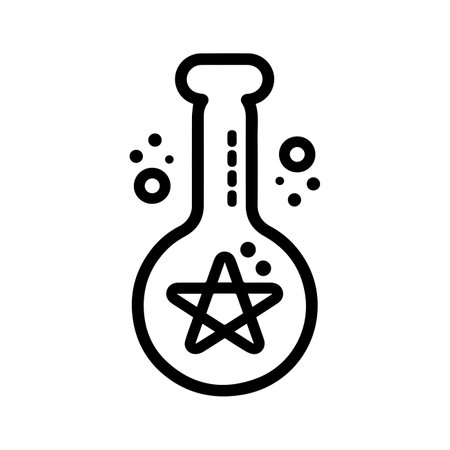 Lab experiment icon or modern line symbol. Vector line art and icon design with bold outline. Black and white Pixel Perfect minimalistic symbol isolated white background. Silhouette simple thin signのイラスト素材