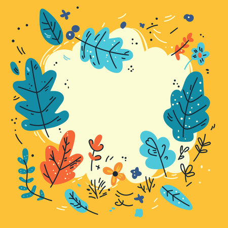 A whimsical minimalist vector illustration of nature, featuring vibrant colors and playful elements. This artwork captures the beauty of the outdoors, perfect for eco-friendly themes and decorのイラスト素材