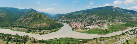 Valleys of Kura and Aragvi rivers Georgiaの写真素材