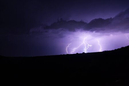 Clouds and thunder lightnings in South Kazakhstan