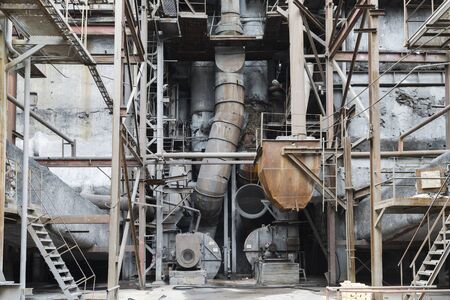 The old equipment at a thermal power plantの写真素材