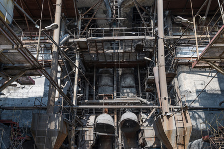 The old equipment at a thermal power plantのeditorial素材