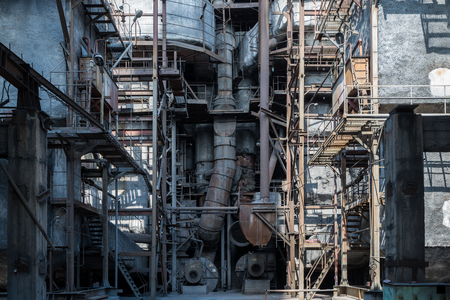 The old equipment at a thermal power plantのeditorial素材