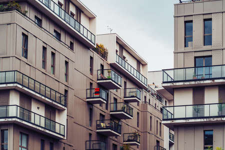 Lyon, France - May 10, 2019. Modern residential buildings on Quay Antoine Riboud in Lyon, Franceのeditorial素材