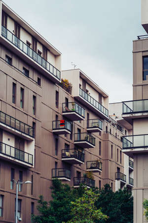 Lyon, France - May 10, 2019. Modern residential buildings on Quay Antoine Riboud in Lyon, France