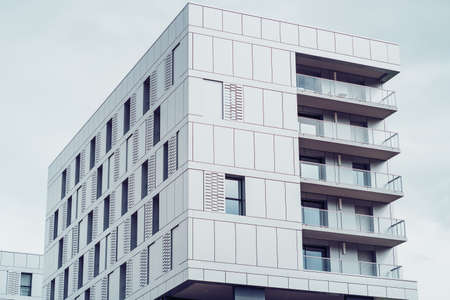 Lyon, France - May 10, 2019. Modern residential buildings on Quay Antoine Riboud in Lyon, France
