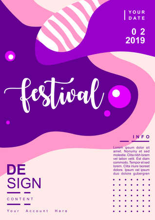 Poster design template with purple and pink colorsのイラスト素材