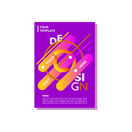 Liquid abstract poster flyer design template for promotion your event or item, with modern color trend. pink, purple, orangeのイラスト素材