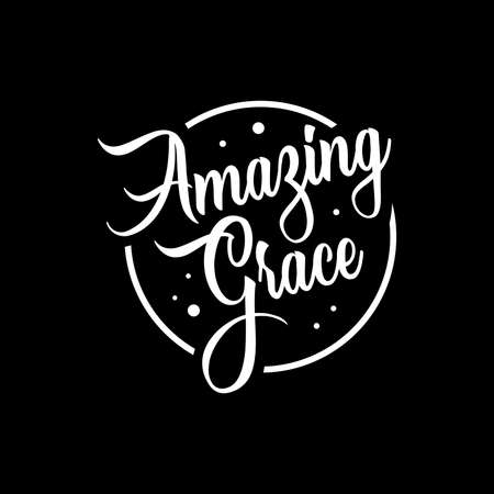 amazing grace lettering. Quotes. vector vintage illustrationのイラスト素材