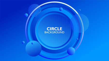 Circle shape composition abstract background in blue colorのイラスト素材