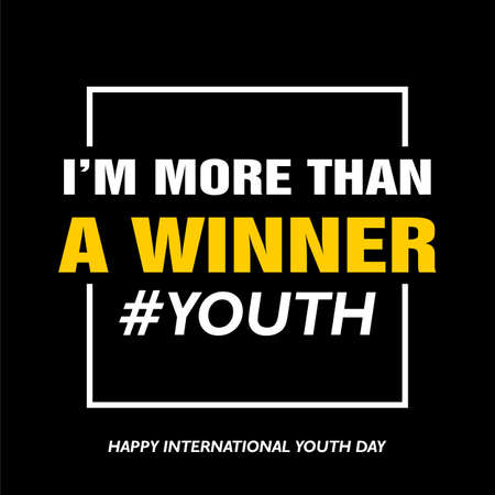 International youth day, 12 August, with inspiring words. I am more than a winnerのイラスト素材