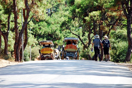 Horse carriage and people at Prince Island ,in  istanbulのeditorial素材