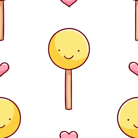 Seamless pattern, cute hand drawn candy doodlesのイラスト素材
