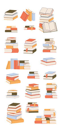 Collection hand drawn book elements for your designのイラスト素材