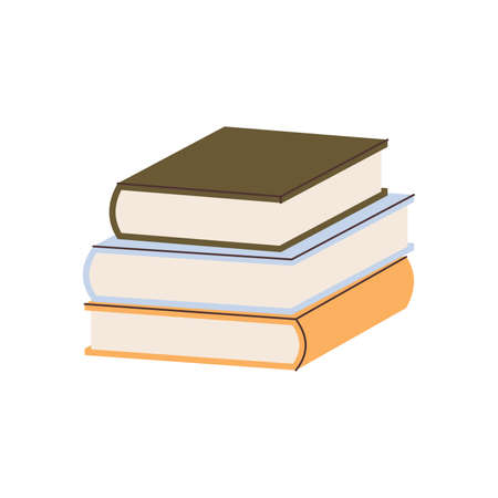 Hand drawn books element vectorのイラスト素材