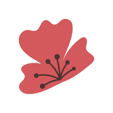 Hand drawn tropic flower element vectorのイラスト素材